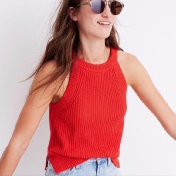Madewell Valley Red Sweater Knit High Neck Ribbed Size XS - Picture 5 of 5
